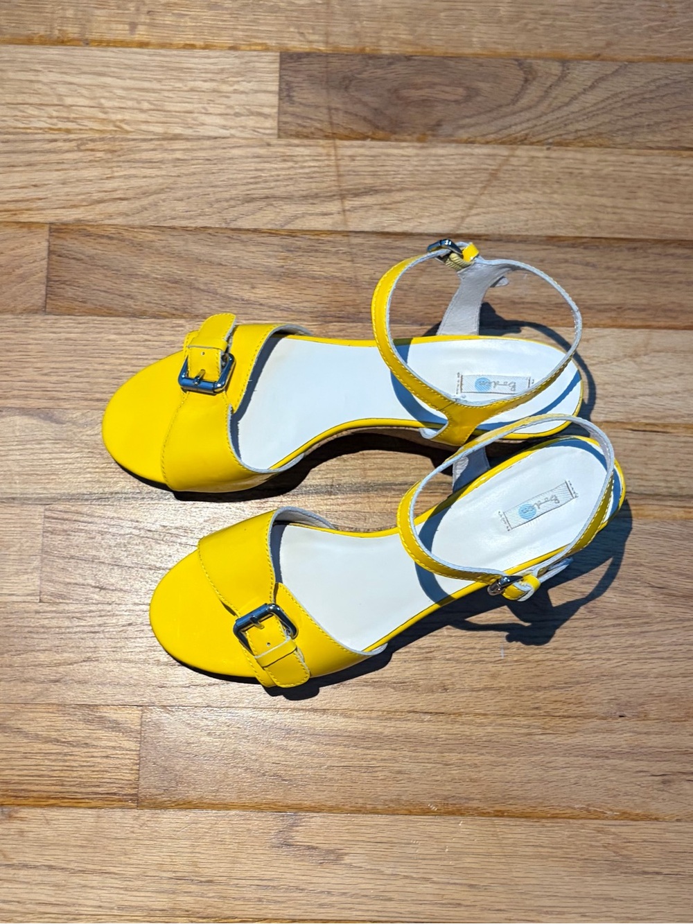 Boden Sz 41 (US 10) Patent Yellow Leather Cork Sandals